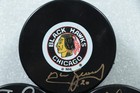 Chicago Blackhawks 3 Puck Lot Al Secord Steve Larmer Signed Autographed Jsa Nhl