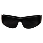 Matte Black Super Dark Lens Sunglasses   Biker Style Rider   Wrap Around Frame