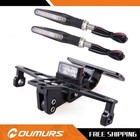 Motorcycle Led Tail Tidy License Plate Holder   Turn Signal For Kawasaki Honda