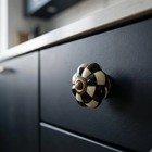 2 Courtly Check Style Large Round Knobs Checkered Cabinet Hardware Drawer Pulls