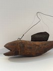 Vtg Hand Carved Wooden Fish Hanging Decoration Charity Overlake