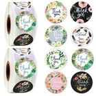 2 Roll Of 1000pcs 1  Thank You Stickers Handmade Diy Party Flowers Round Labels