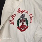 Delta Sigma Theta Sorority Jacket Large Cardinal White   Red Embroidery