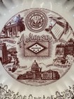 Vintage Arkansas Souvenir Plate     State Capitol  Hot Springs  Ozarks     1950s