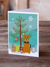 Airedale Merry Christmas Tree Greeting Cards Envelopes Pack Of 8 Bb4166gca7p
