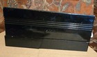 Vtg Wooden Black Lacquer Poker Chip Card Box Case W Dominos Bamboo Motif