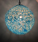 Vtg 50s Mcm Mid Century Modern Lucite Spun Spaghetti Hanging Orb Swag Lamp Light