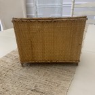 Vintage Burnt Bamboo And Rattan Desk Organizer Wicker