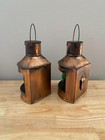Vintage Maritime Copper Starboard   Port Signal Oil Lanterns 9  Red Green