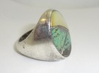 Vintage Southwestern Mop   Turquoise Sterling Silver Ring Signed Sb Size 10 75