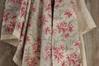 Coverlet Antique French Bed Cover Textile Pink   Gray Printed Cotton Fabric