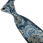 New Luxury Paisley Blue Beige Black Woven Skinny Silk Classic Men s Tie Necktie