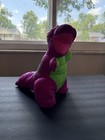 Vintage 1992 Fisher Price Puffalumps Dinosaur Purple Barney Squeaks Nylon Plush