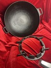 Wok And Ring Set Cast Iron Seasoned Heavy Asaim Food Sear Wok Hay