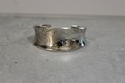 Breuning Sterling Silver Modernist Cuff Bracelet With Matching Pendant