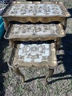 Set Of 3 Vintage Italian Florentine Nesting Tables - Mid Century Hollywood