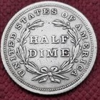 1837 Seated Liberty Half Dime 5c Higher Grade Au Details  58579