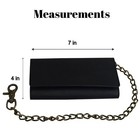 Black Rfid Blocking Genuine Leather Men s Biker Long Chain Trifold Wallet