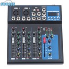 4 Channel Audio Mixer Bluetooth Mini Usb Dj Sound Mixing Console Amplifier 48v