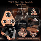Cigar Punch And Cigar Holder 2 In 1 Portable Cigar Accessories Tool With