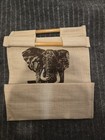 South Africa Souvenir Tote Bag - Elephant Graphic With Wooden Handles - Used
