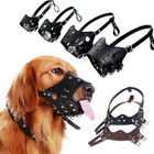 Soft Leather Muzzle For Dogs Anti-biting Secure Adjustable And Breathable Muzzle