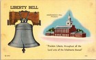   Vtg Postcard Linen Liberty Bell Independence Hall Philadelphia Pa Landmark