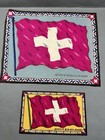Switzerland Flag Tobacco Felt Antique 1910s Cigarette Cigar Premium Rug Lot