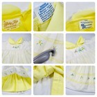 Vintage Baby Girls Sweet 2 Piece Yellow   Floral Ruffle Pinafore Dress 3m   6m