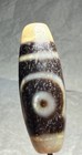 Tibetan Old Agate 2 Eye Dzi Bead  Cinnabar  Nice Weathering Translucent       