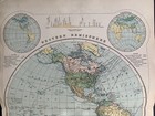 1891 Western Hemisphere Original Antique Hand Coloured World Map By G w  Bacon