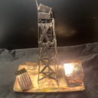 Vintage Copper Brass Tin Metal Sheet  Music Box Oil Rig Boat Sculpture Barge