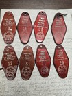 Vintage Hotel Key Fob Coffin Shaped Twin Pines Teal Plastic Retro Each Not A Lot