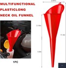 Oil Funnel Red Anti-spill Wide Mouth Long Neck Automotive Fluids
