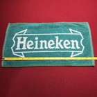Rare Vintage Heineken Green Pub Bar Beer Towel Breweriana Man Cave 17    Long Rare