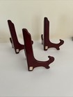 Lot X 3 8  Wood Tabletop Plate Holder Display Stands Picture Frame Easel Folding