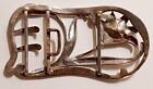 Antique German 800 Silver Art Nouveau Flower Belt Buckle