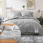 Casa Platino King 7 Piece Bed In A Bag Comforter Sheet Set Silver New