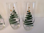 Set Of 4 Christmas Tree Seamless Wine Clear 6  Tall Glasses Vgc