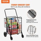 Folding Shopping Cart Jumbo Grocery Cart With Double Baskets 360  swivel Wheel