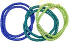 3 Strand Ghana Recycled Glass Disk African Trade Beads