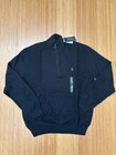 Nwt Men s Polo Ralph Lauren Cotton Mesh Quarter-zip Sweater  Black  Large