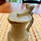 Stein flagon tankard With Acorn Handle antique Pewter European   Hallmark Rare