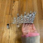 Silver Rhinestone Crystal Princess Crown Tiara New