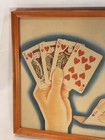 Vintage Framed Royal Flush Poker Playing Cards Gambling Casino Wall Art 9x10   