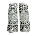 1911 Full Size Grips Custom Gun 1911 Colt   Clones Pearl Engraved Aztec Motif
