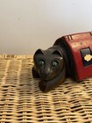 Hand Painted Wooden Cat House Folk Art Rustic Cottage Ornament Figure 8 5    Long