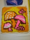 Vtg Valiant No  7507 Mushroom Garden Latch Hook Rug Kit Completed  Sunflower Box