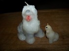 Old English Sheep Dog Candle Figurines Lorelei Candles Handmade Unique Rare Nice