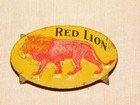 Vintage 1 3 4  Across Red Lion Cigarette Tobacco  Metal Tin Tag 
